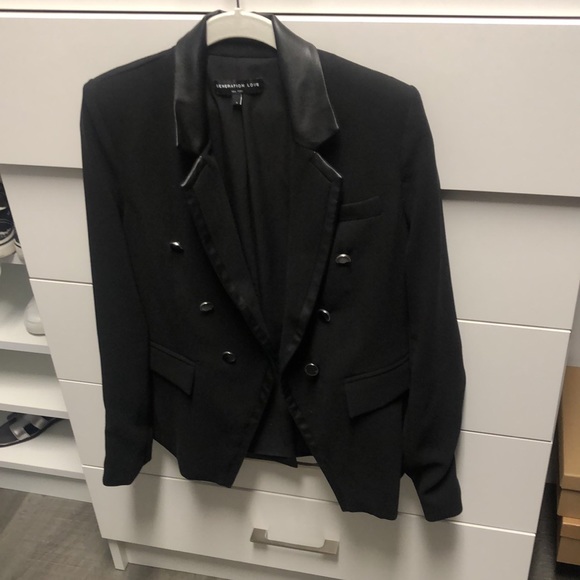Generation, love, black blazer with vegan leather piping🖤 - Picture 11 of 11